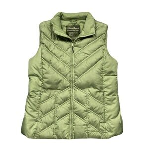 Eddie Bauer Women’s Goose Down Light Green Puffer Vest Sz XL Gorpcore Outdoor
